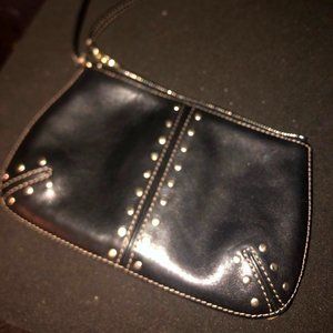 Small MK clutch leather studded bag zipper